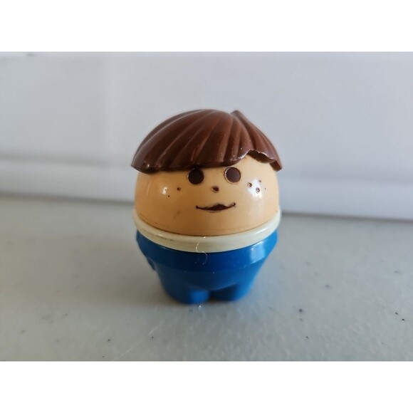 Vintage Little Tikes Toddle Tots Brunette Boy in Blue Figure - Picture 2 of 6